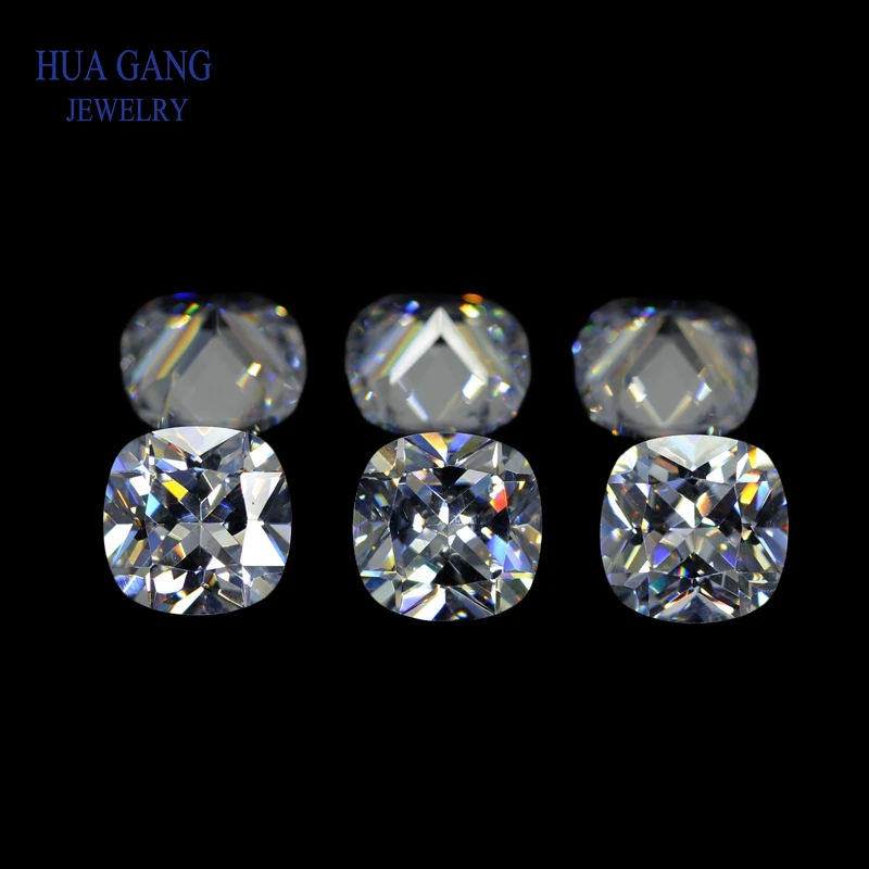 Moissanite 1 Carat D Color White Cushion Shape Excellent Brilliant Cut Moissanite Stone6*6mm VVS Grade Test Positive