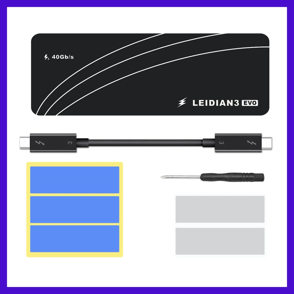 SSD чехол Thunderbolt 3 M.2 NVME корпус коробка к TYPE-C Алюминиевый USB 1 40 Гбит/с PCIE 2280 M2 LEIDIAN3 |