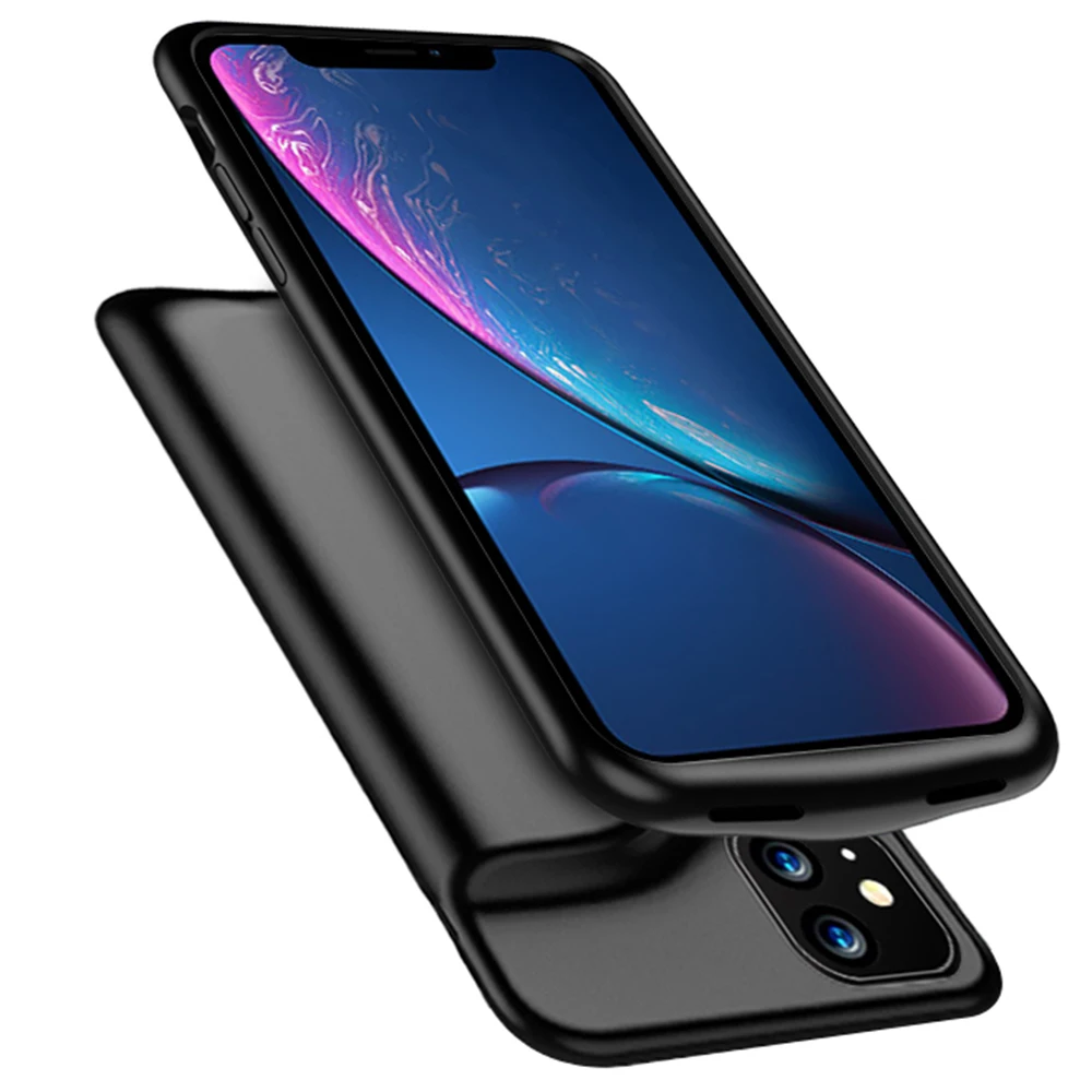 

Power Bank Battery Charger Shockproof Ultrathin For Apple iphone 11 Pro Max 6000mAH Charging Plastic Soft edge audio frequency