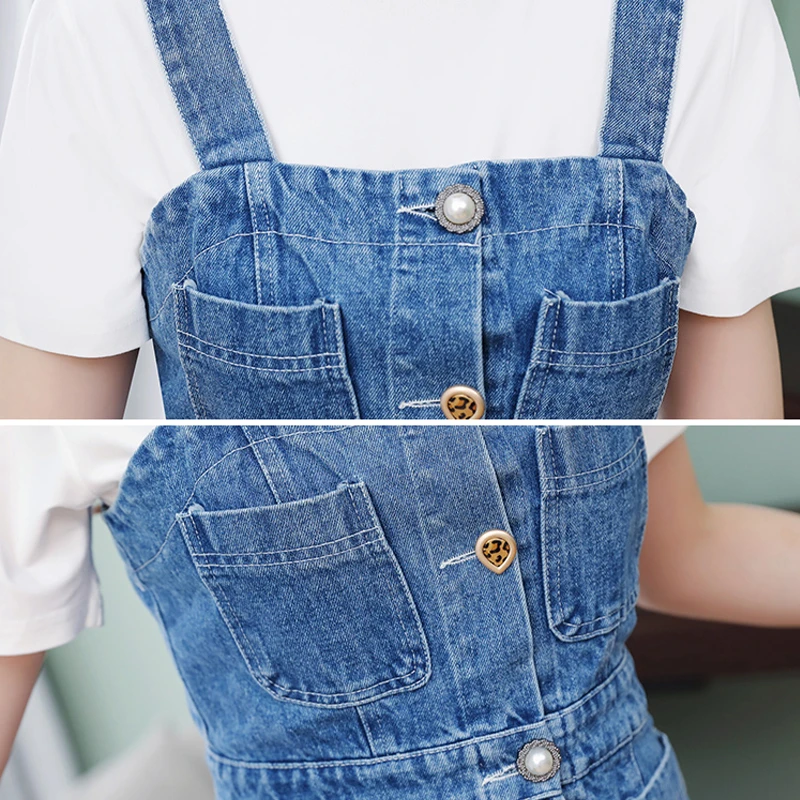 Женское джинсовое платье на бретельках сарафан комбинезон винтажное облегающее