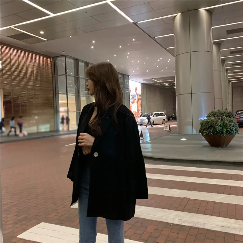 

Photo Shoot Price Control 5 Retro Elegant Versatile Loose-Fit Black And White with Pattern Suit Jacket 6015 #