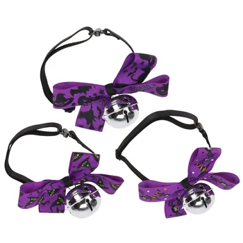 

3pcs Bell Collar Adjustable Durable Sturdy Bow Tie Collar Pet Accessories Pet Collar Pet Bell Collar for Dog