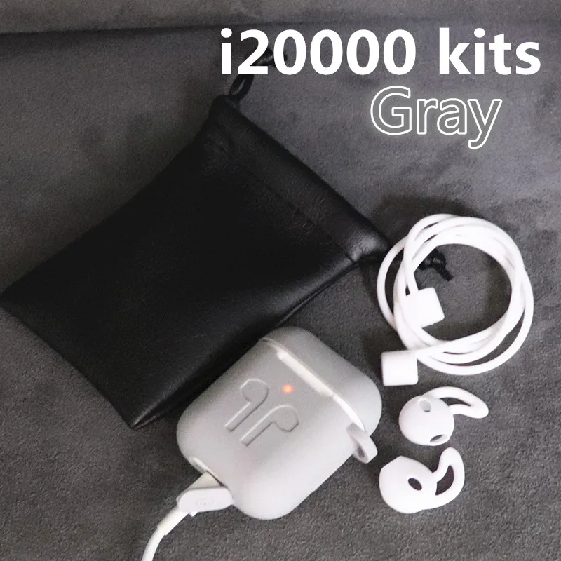 I20000 tws 1:1 наушники-вкладыши 8D Bass Беспроводная зарядка Bluetooth наушники pk W1i1000 i200 i5000 i9000 i10000 tws - Цвет: i20000 Gray kits