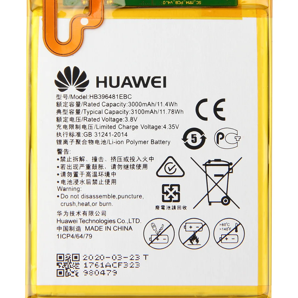 Оригинальный аккумулятор HB396481EBC для телефона Huawei ASCEND G7 PLUS HONOR 5X 5A G8 G8X 5C 7C 8 9 10 Lite Pour