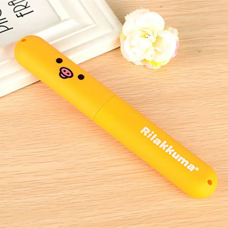 Style 4 yellow Мультяшный медведь держатель для зубной пасты и щетки аксессуары для ванной комнаты портативный дорожный Чехол для зубной щетки чашка органайзер для ванной комнаты - Цвет: Style 4 yellow
