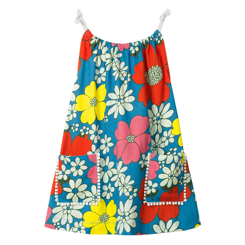 Летнее платье для маленьких девочек; детская одежда с принтом