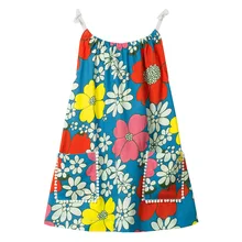 Летнее платье для маленьких девочек; детская одежда с принтом