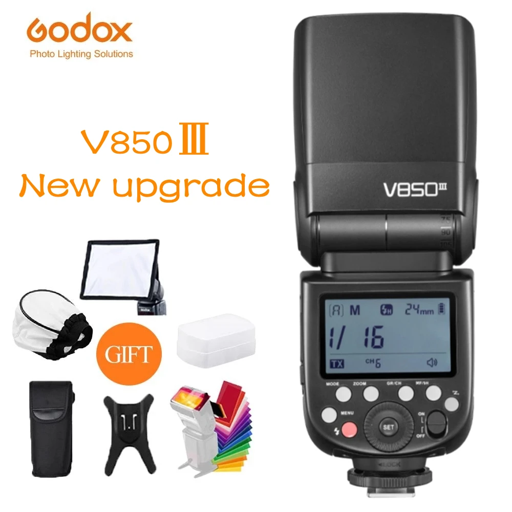 Godox V850III GN60 2 4G 76W Высокая вспышка для синхронизации с 2600mAh литий-ионная батарея Canon