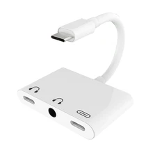 3 in 1 Fast Charge Headset Adapter Type C Usb C 3 5Mm Digital Audio Cable Converter For Ipad Pro Google Htc Huawei Essential
