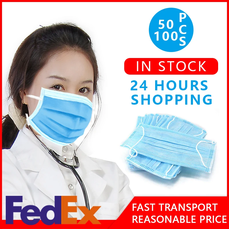 

Free express surgical Disposable mask protective mask 3-Ply mouth Face Mask PM2.5 Anti Virus bacteria Protection Face Mask