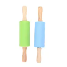 2 шт силиконовая Скалка деревянная ручка кухонный инструмент ролик для помадки тесто форма для выпечки печенья