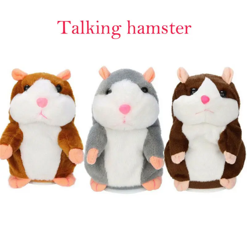 

Dropshipping Promotion 15cm Lovely Talking Hamster Speak Talk Sound Record Repeat Stuffed Plush Animal Kawaii Hamster Toys