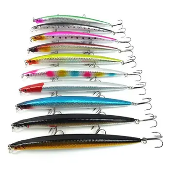 

10Pcs / set 18cm 26g Large scale lure minnow Sea fishing tackle Artificial hard bait hook Laser-lures