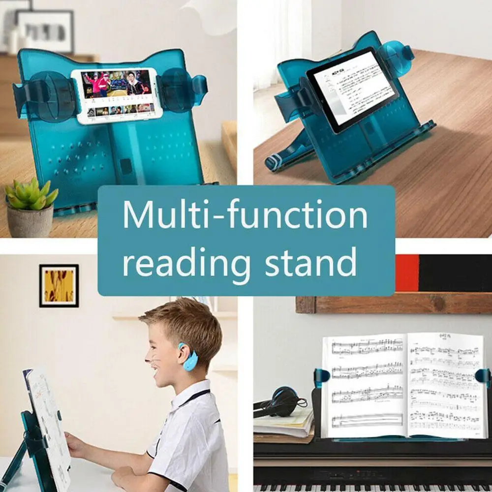

1PCS Book Stand Holder Adjustable Portable Music Reading And Multifunctional Plastic Book Holder For Reading Office Supplies