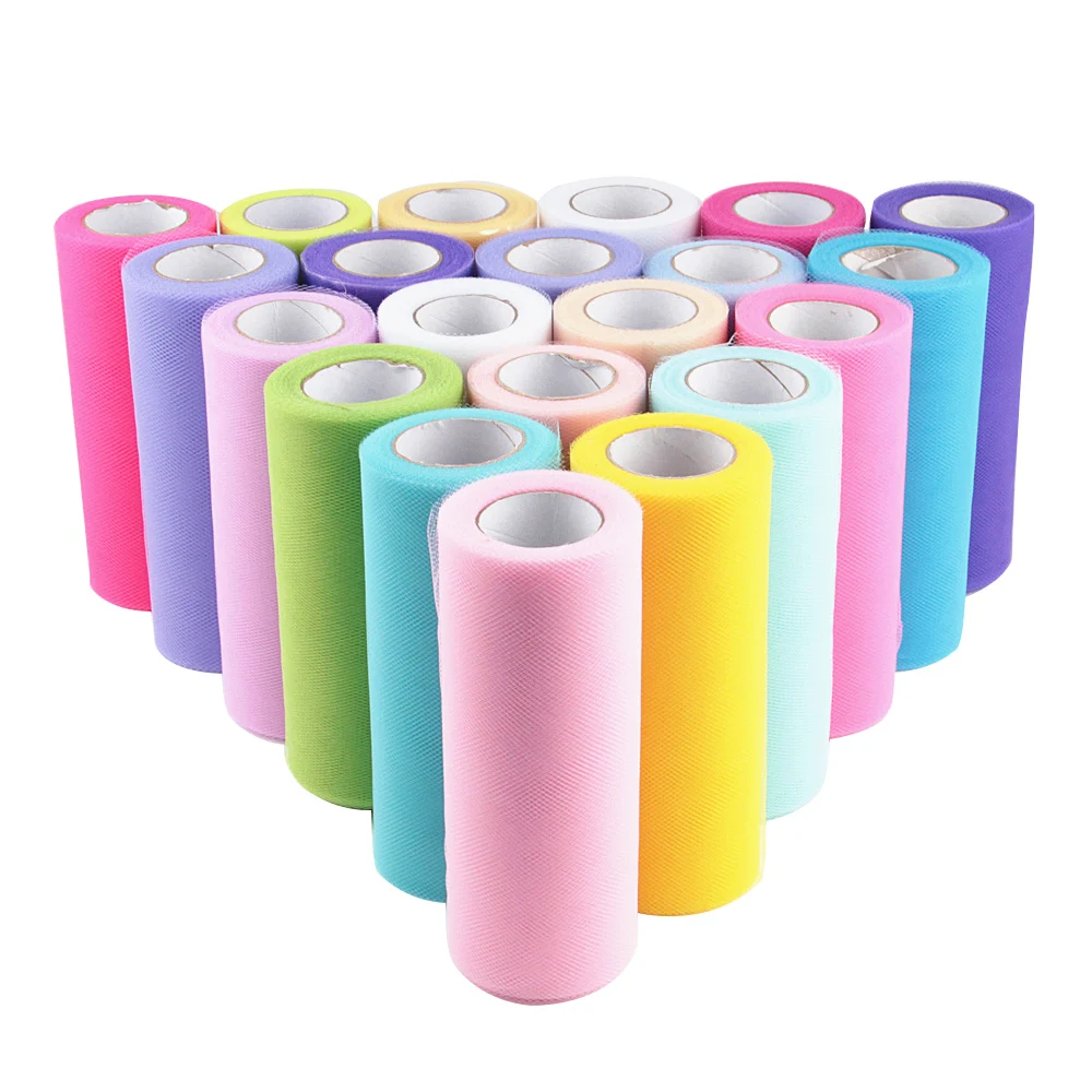 Tulle Roll 15cm 25Yards 5cm Roll Fabric Spool Tutu Party Birthday Gift Wrap Wedding Decoration Christmas Favors Event Supplies