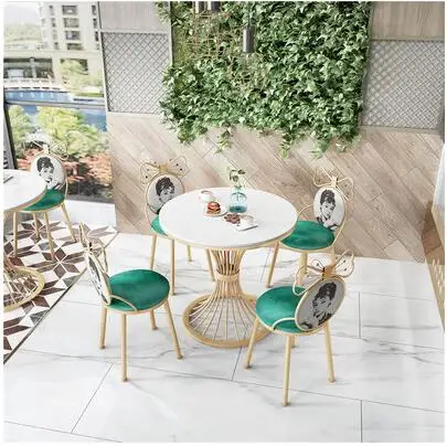 US $166.40 Simple negotiation table and chair combination leisure reception rest area business reception tea shop dining table small round