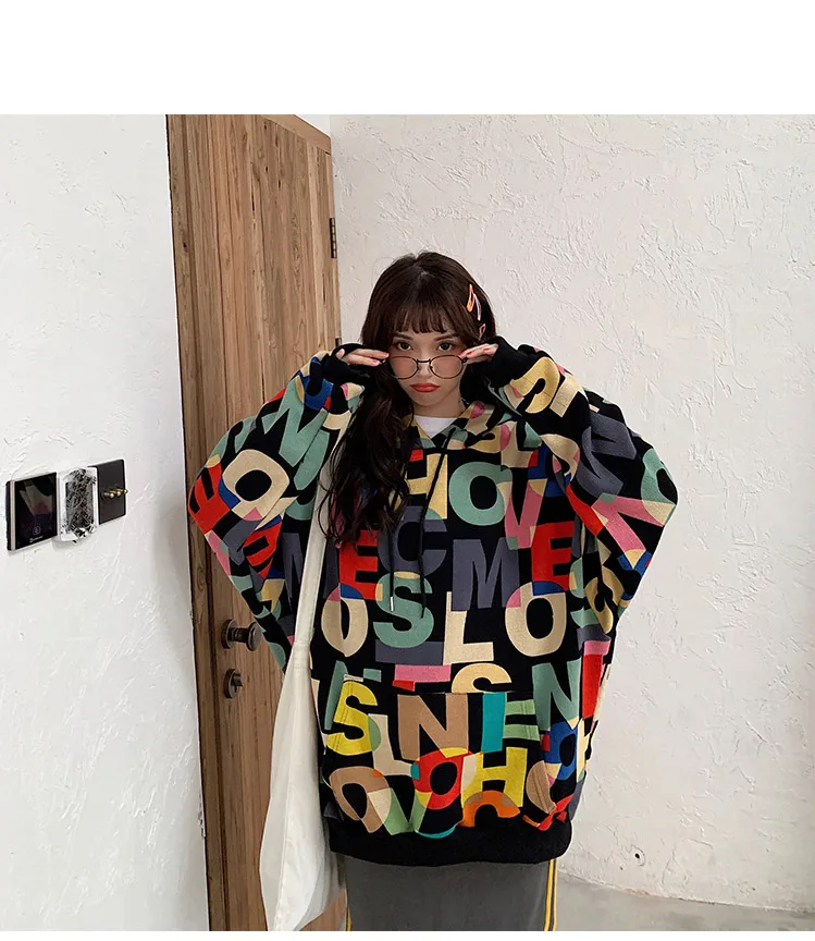 Streetwear2019 осень зима мужские толстовки принт забавные буквы толстовки с капюшоном для мужчин хип-хоп свободные топы негабаритных хип-хоп