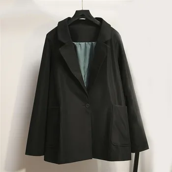 

Casual Long Sleeve Solid Color Turn-down Collar Coat Lady Business Jacket Suit Coat loose Top Women blazers Female plus size