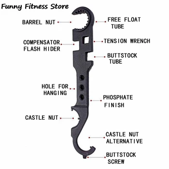 

AR15/M4 Combo Wrench Castle Nut Wrench Barrel Nut Wrench Buttstock Tube Tool Flash Hider Handguar Kits Outdoor Acessories
