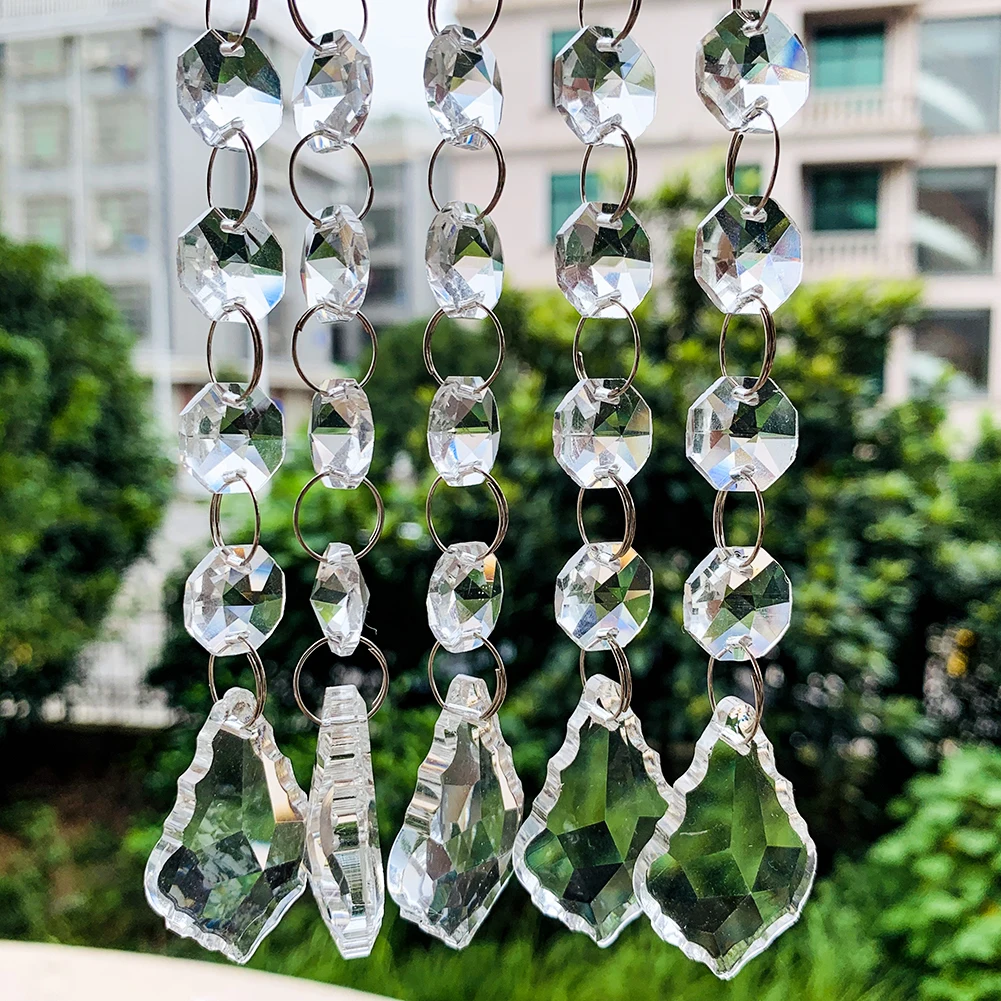 Maple Leaf Crystal Bead Pendants Glass Crystals Prisms Chandelier Lamp Parts Hanging Ornament Party Wedding Decor crystal beads chandelier crystal drops 5PCS/lot 140mm