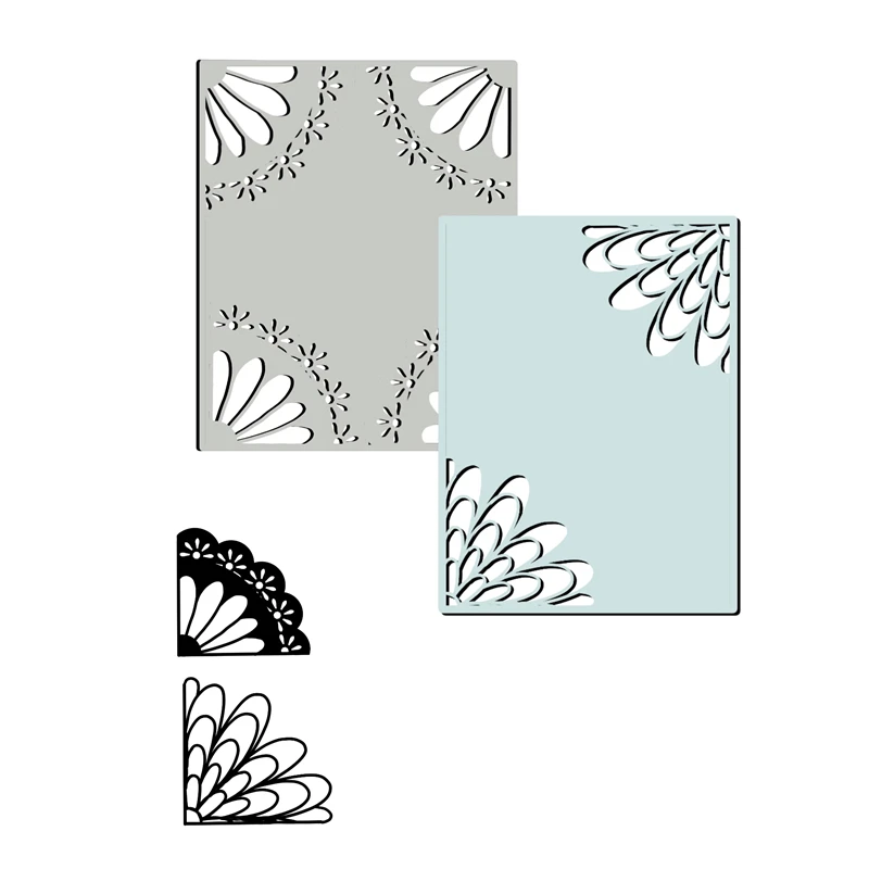 

Cutting Dies Making Scrapbook Greeting Card Peacock Feather Lace Corner Metal Cutting Dies Stencil Frame Embossing Template New