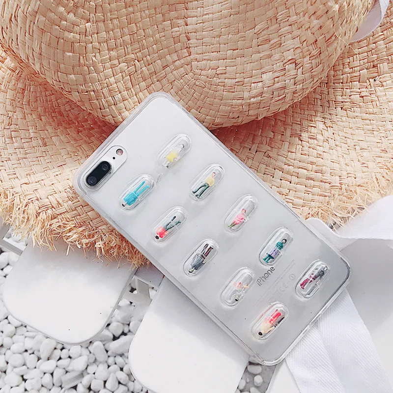 Таблетки капсулы люди Забавный мобильный телефон чехол для iPhone 6S 6 7 7Plus 8 8Plus X XR XS MAX пара Чехол Мягкий ТПУ Футляр для телефона