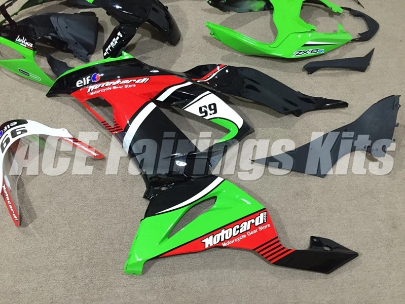 4 подарки ABS Обтекатели комплект подходит для Kawasaki ZX6R 2013 ZX-6R 600cc Ninja 636 599 Кузов Набор красный зеленый