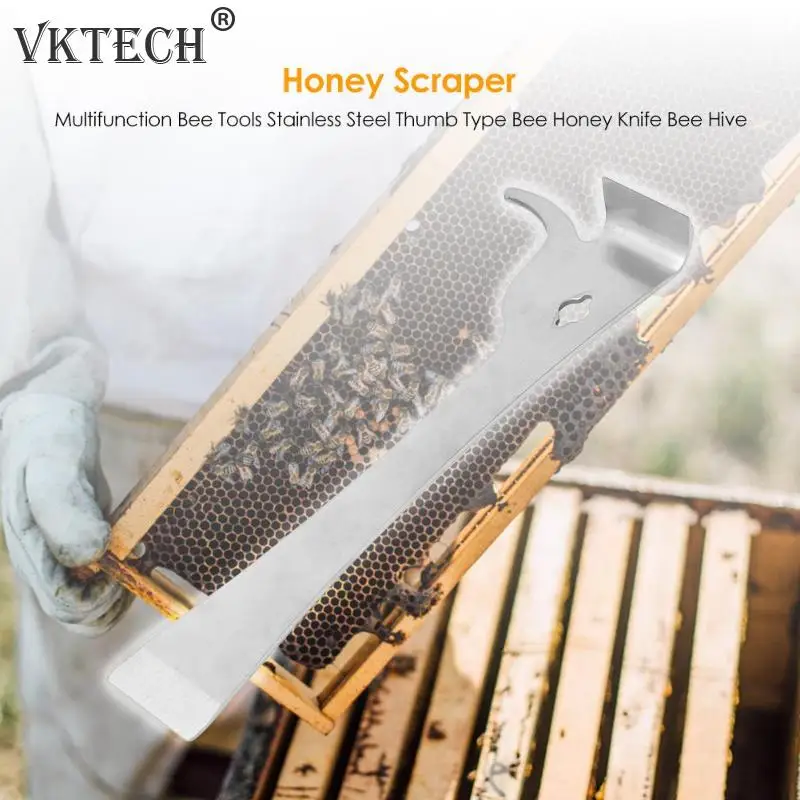 Multi-function Honeycomb Scraper Honey Scraper Stainless Steel Beekeeping Equipment Bee Tools Uncapping Fork Honey Knife