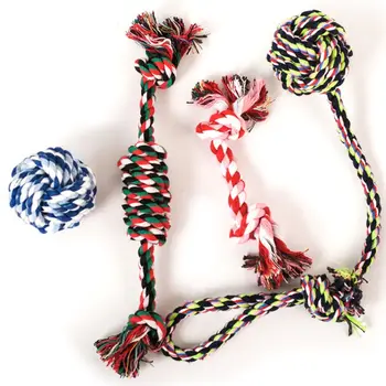 

Pet Toy Cotton Rope Dog Molar Rope Colorful Bite Resistant Dogs Training Chews Toys