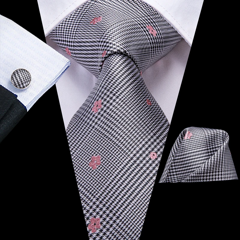 SN-3222 Hi-Tie, Новое поступление, Цветочные Галстуки для мужчин, черный шелковый галстук и карманный квадратный набор, мужские галстуки, модные галстуки Corbatas Para Hombre SN-3030 - Цвет: SN-3222