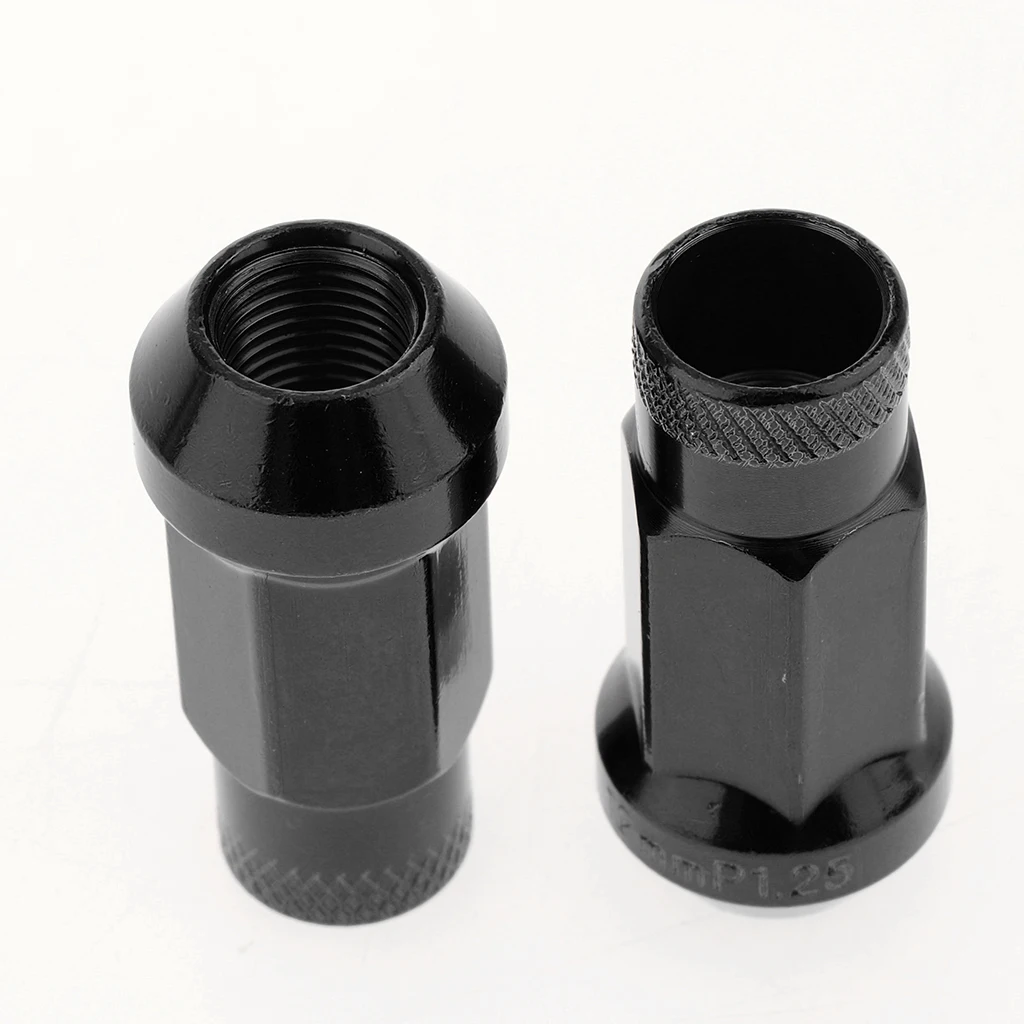 Metal Extended Dust Cap Lug Nuts Wheel Rims Tuner W/Lock M12x1.25
