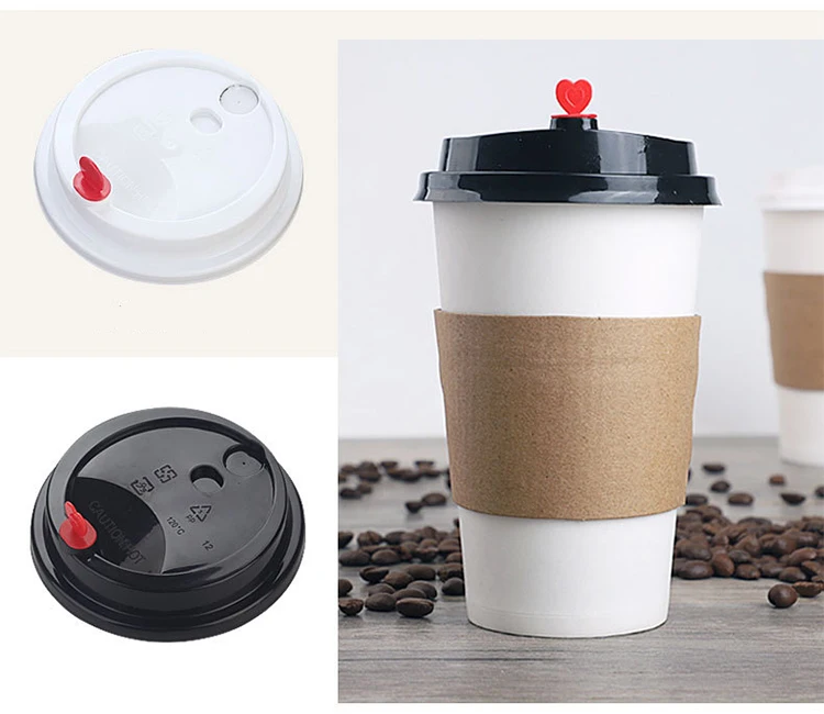 Tasses jetables avec couvercle pour le café et les boissons à emporter Tasses jetables isolées à triple paroi 50 tasses de 12oz et 50 couvercles anti-fuite 