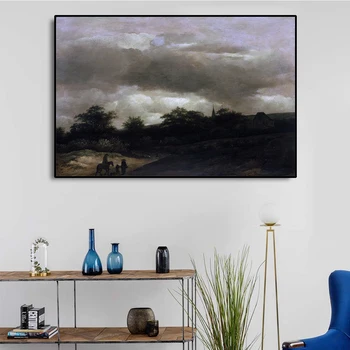 

Cassisy Canvas Oil Painting《Dune Landscape with Road and Church》Guillaume du Bois Art Picture On Canvas Wall Art Home Decoration