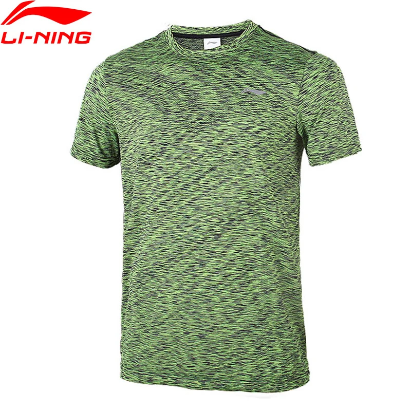 Li-Ning мужская спортивная футболка для бега облегающая 100% полиэстер подкладка