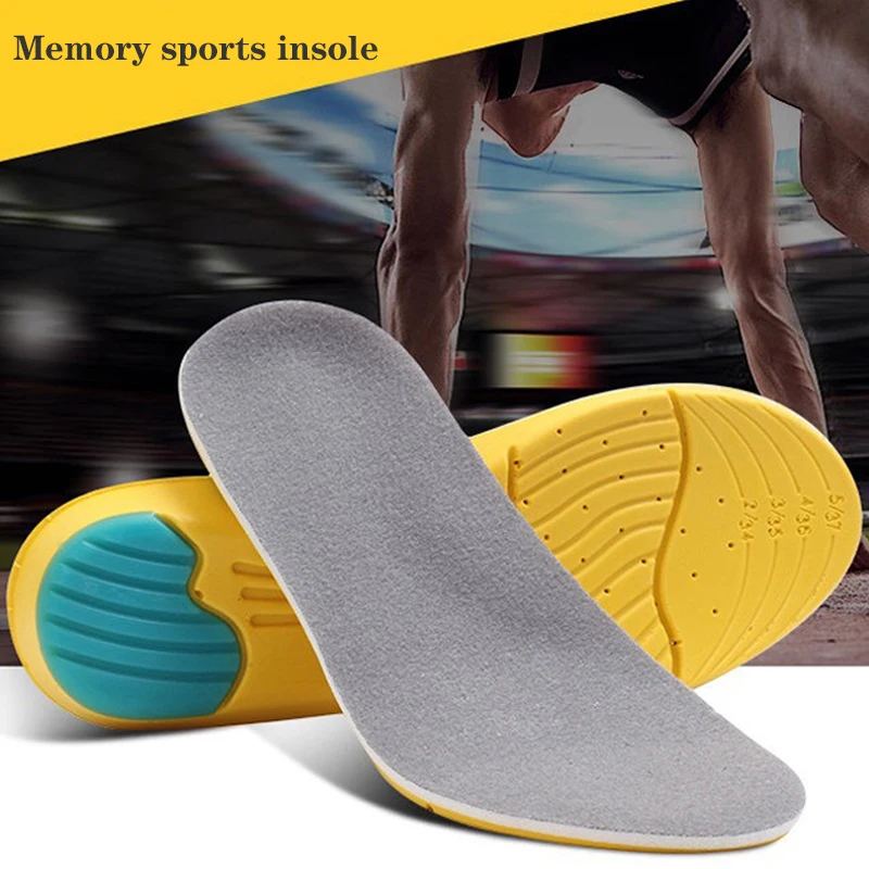 Спортивные стельки из пены с эффектом памяти, впитывающие пот, впитывающие влагу, для бега, спортивные вставки для обуви, Дышащие стельки для ухода за ногами, мужские Размеры 35-48