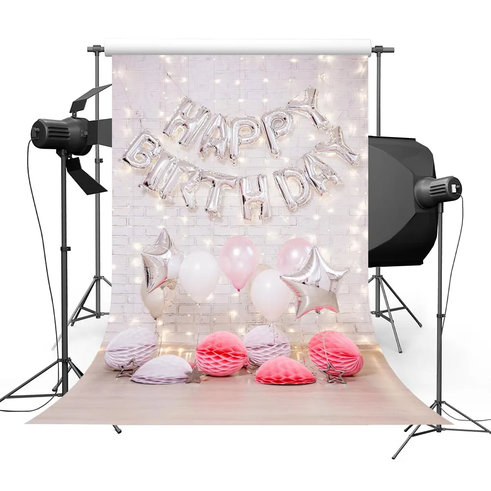 Фон для студийной фотосъемки с изображением белой кирпичной стены и сверкающих