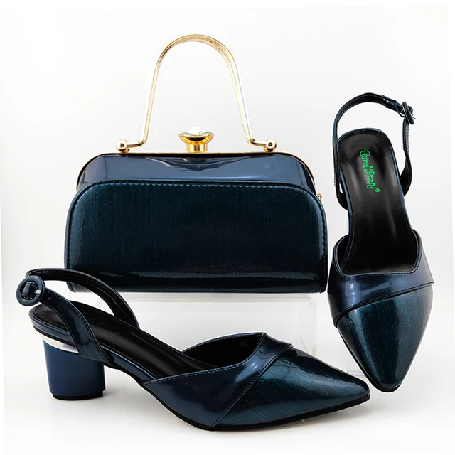 navy shoes and matching bag