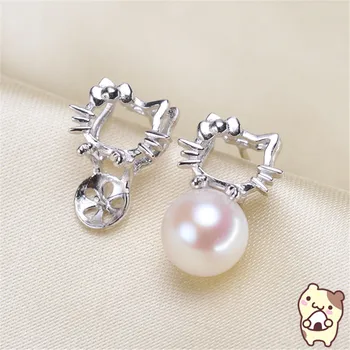 

HOT Pearl Earrings Mountings, Earrings Findings Settings Jewelry Parts Fittings Drop Earrings Accessories,Free Shipping 2019E030