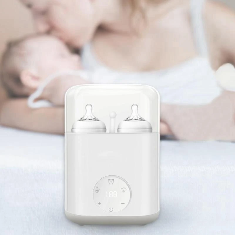 

Baby Bottle Warmer Bottle,Baby Double Bottle Sterilizer Milk Warmer Heater for Breast Milk Feeding with Handle Soft Mouth Newbor