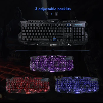 

Gaming Keyboard Carving Wired 3Backlit Keyboard Ergonomic Keyboard Switchable Crack Backlit Mechanical keyboard teclado mecanico