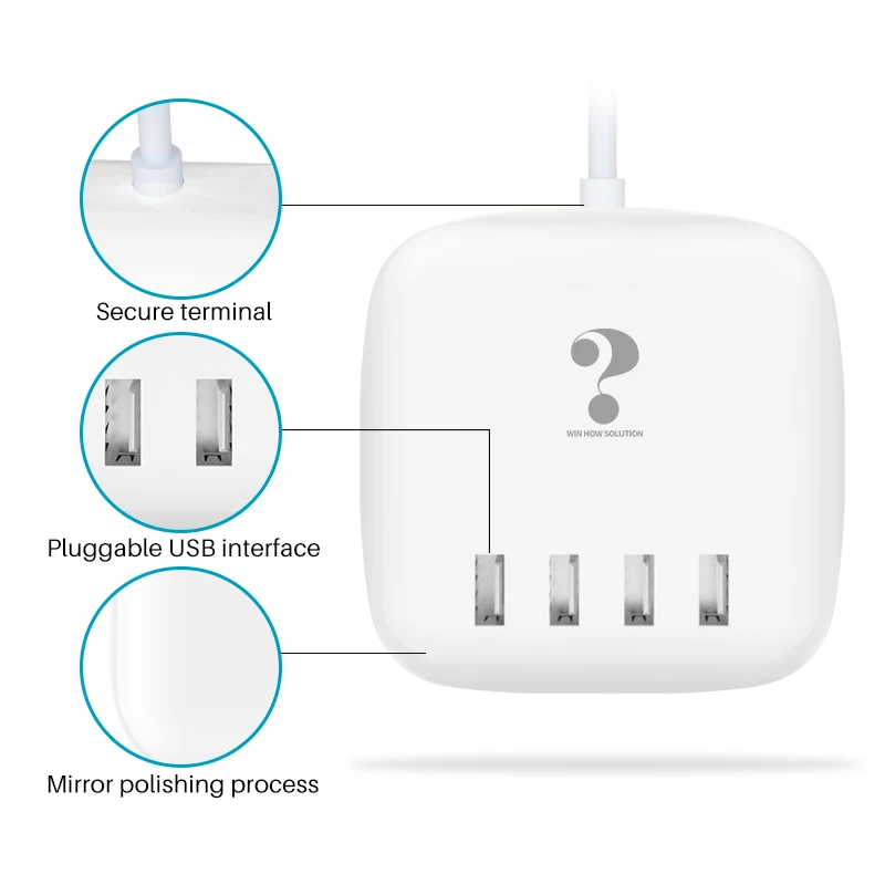 Новое умное 4 usb-порта универсальное телефонное зарядное устройство быстрый адаптер для зарядки настенное настольное зарядное устройство для Xiaomi huawei samsung s10 ipad