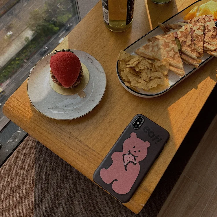 Милый черный ретро чехол для телефона с печеньем iPhone X XR XS 11 Pro MAX силиконовый 7 Plus 8 6