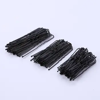 

100pcs Black Waved U-Shaped Hairpins Salon Metal Hair Clips Women DIY Hair Styling Clips Bobby Pin