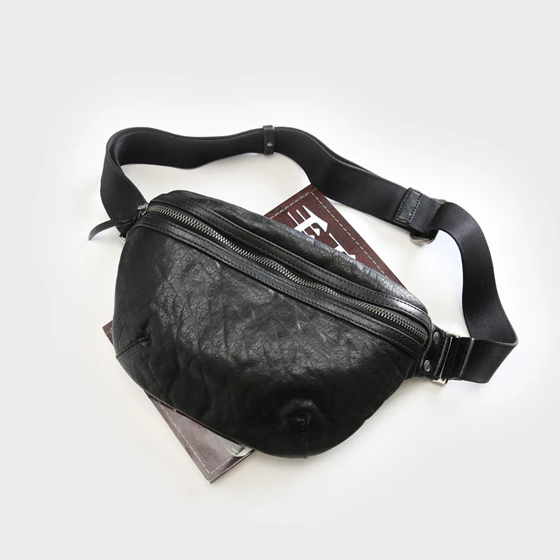 Сумка-пояс из натуральной кожи, Мужская Роскошная брендовая винтажная сумка из воловьей кожи, многофункциональный, туристический сумка через плечо, нагрудные сумки для мужчин