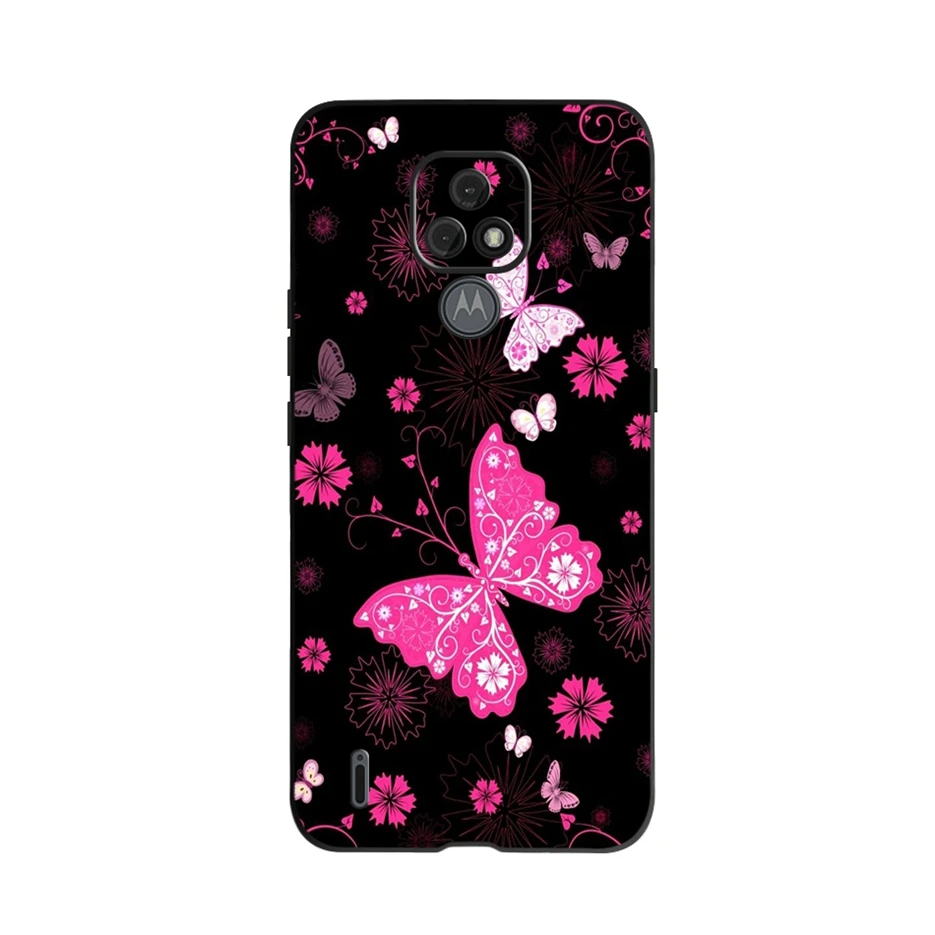 phone flip cover For Motorola Moto E7 Case Beautiful Flowers Butterfly Soft TPU Silicone Phone Cases For Motorola Moto E7 MotoE7 Shell Coque Capa iphone waterproof bag Cases & Covers