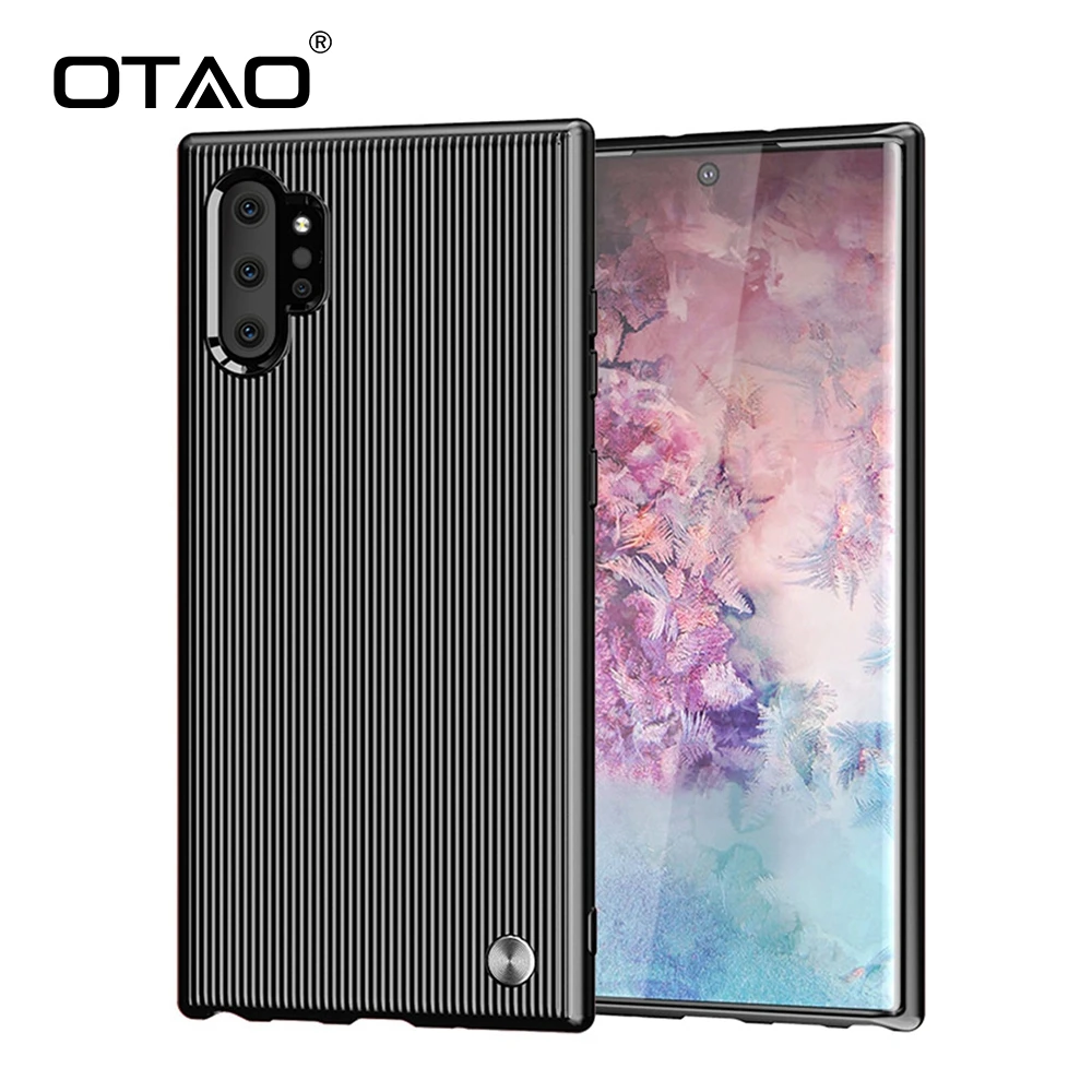 Мягкий чехол OTAO из ТПУ в полоску для samsung Note 10 Pro S10 5G S9 S8 Plus углеродного волокна с