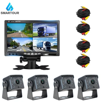 

Smartour Vehicle IR LED Back up Reverse Camera 4-pin Connector + 7" LCD Color TFT Rear View Monitor for Bus Truck RV
