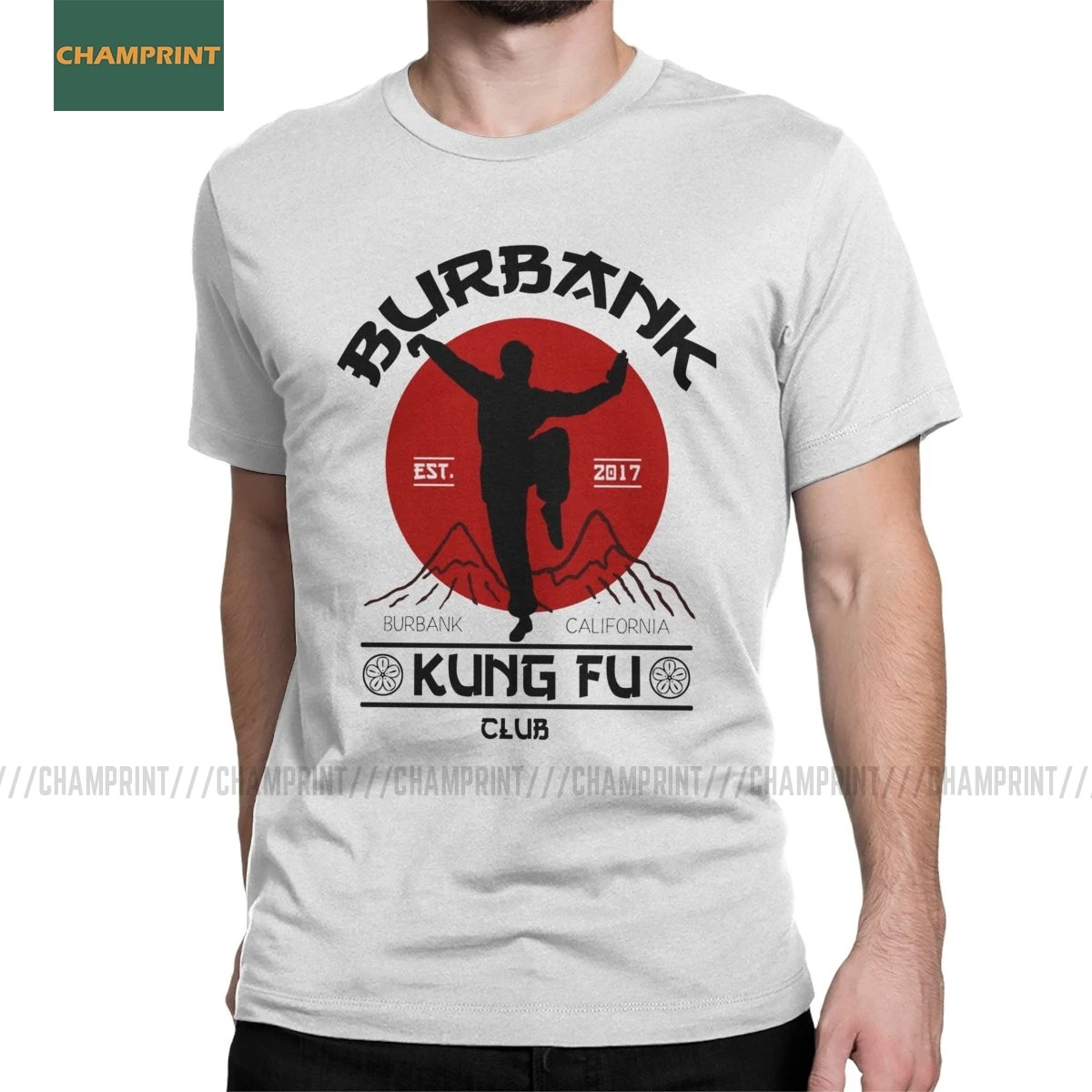 Клубные футболки Burbank кунг-фу мужские хлопковые футболка с коротким рукавом для