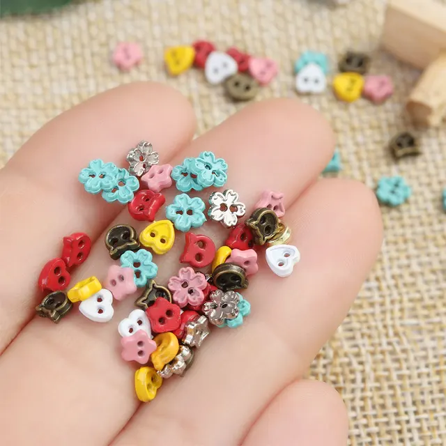 20Pcs 4mm Mini Metal Buttons Flower/Star/Cat Handmade Doll Clothes Craft Buckles for DIY Doll Clothing Stuffed Toys Accessories 3