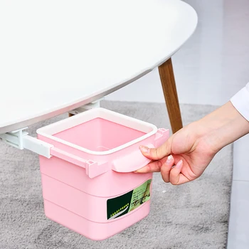 

Concealed Trash Can Dust Bin Desktop Home Kitchen Office Retractable Storage Case UD88